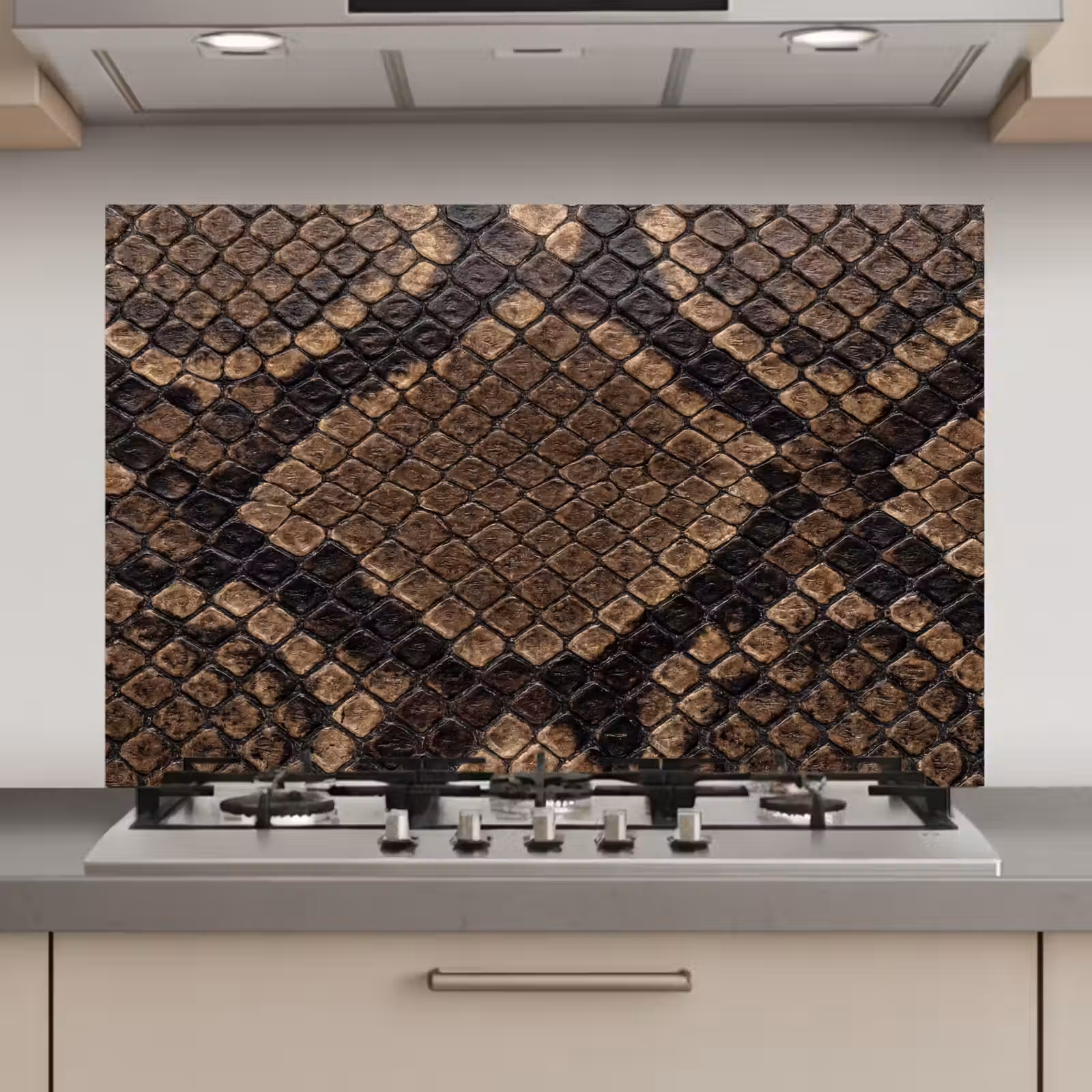 Spatscherm keuken - Python - Schubben - Brons — 1