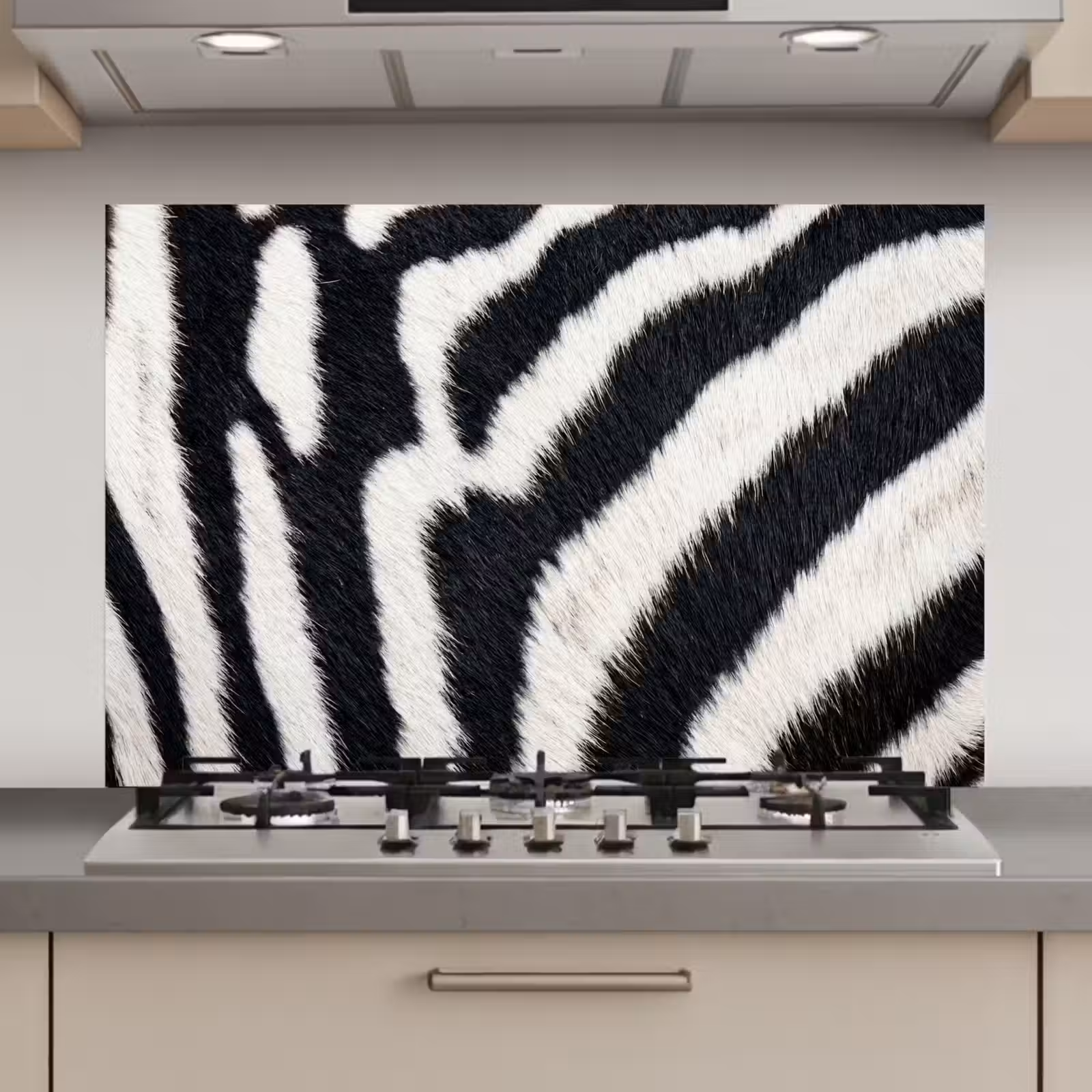 Spatscherm keuken - Zebra - Vacht - Klassiek - Zwart - Wit — 1