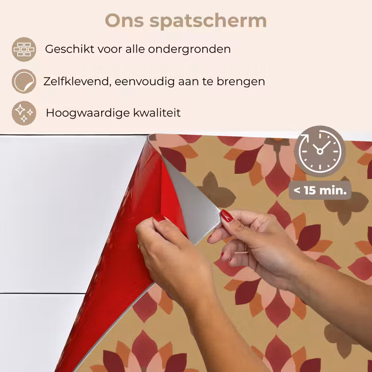 Spatscherm keuken - Bloemen - Retro - Groen — 4