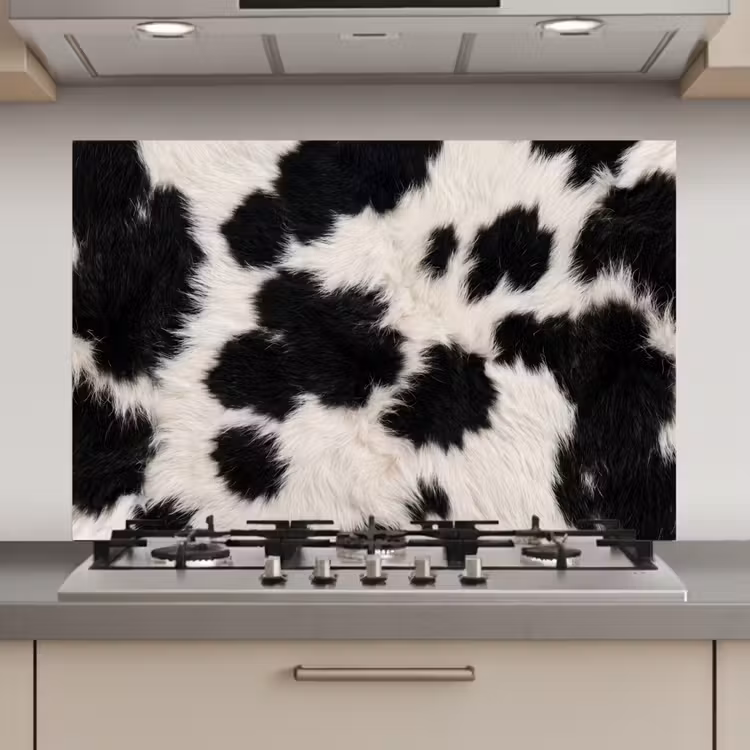 Spatscherm keuken - Bont - Textuur - Zwart - Wit — 1