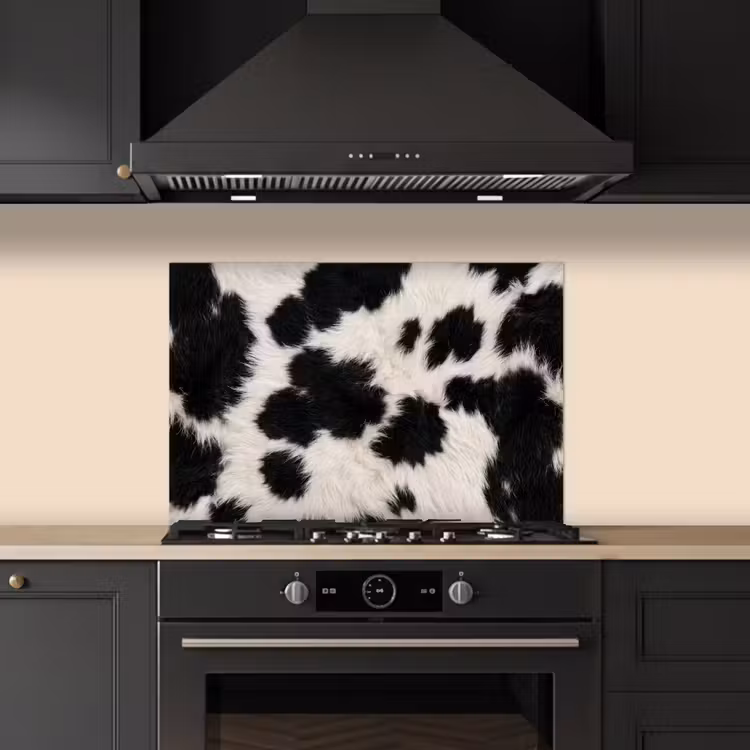 Spatscherm keuken - Bont - Textuur - Zwart - Wit — 2