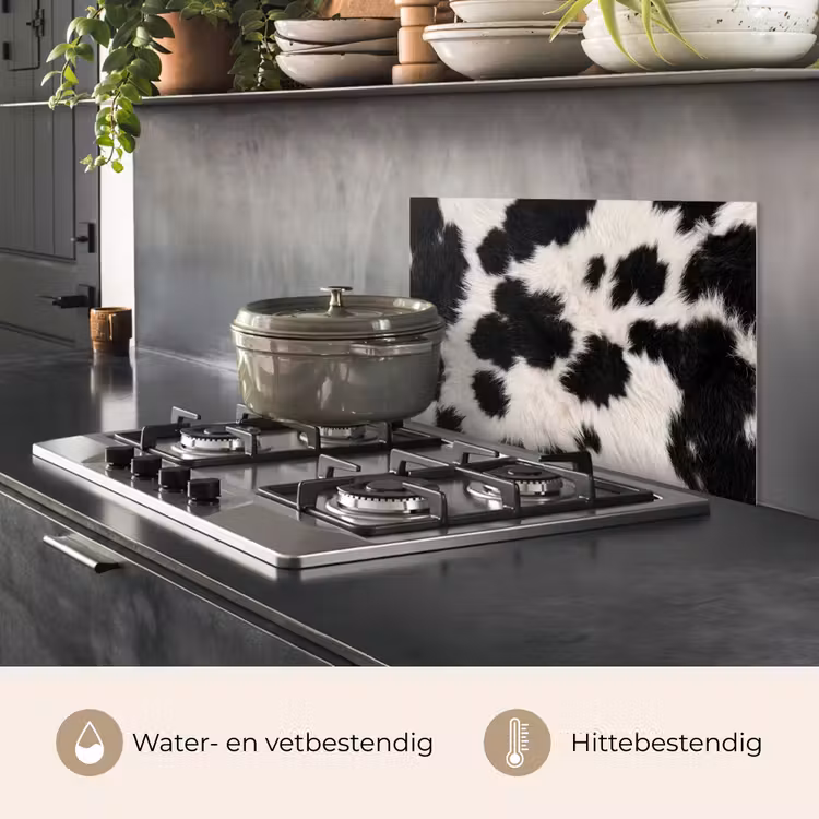 Spatscherm keuken - Bont - Textuur - Zwart - Wit — 7