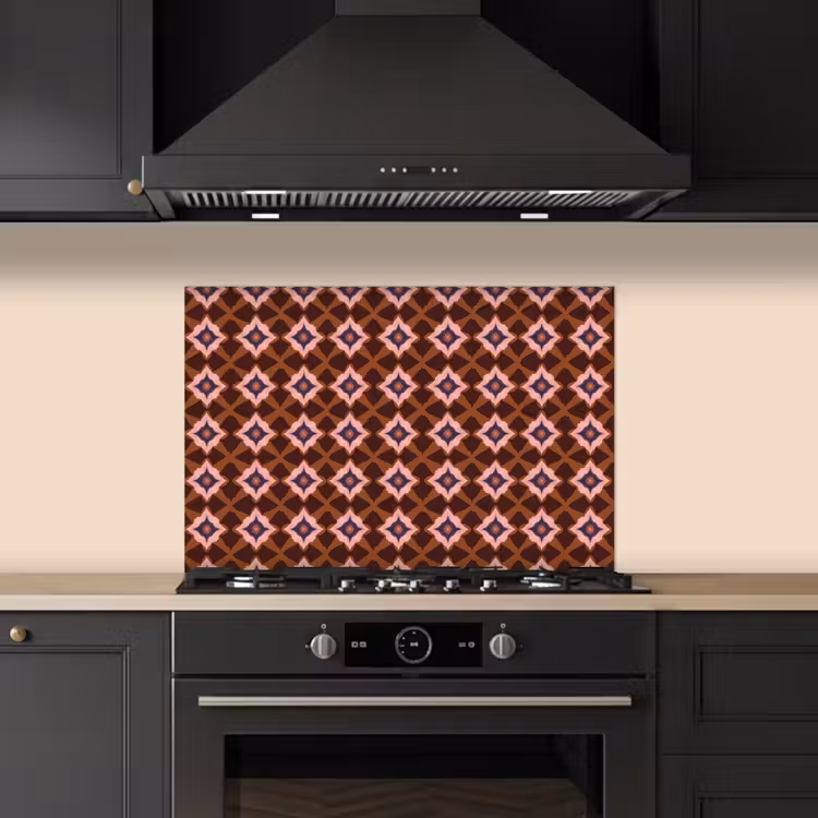 Spatscherm keuken - Geometrisch - Sierlijk - Bruin — 2