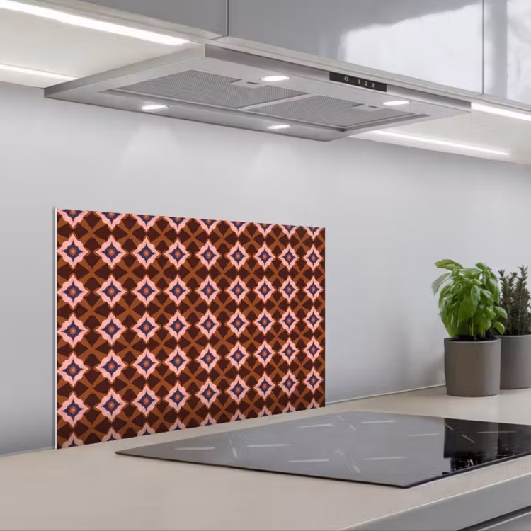 Spatscherm keuken - Geometrisch - Sierlijk - Bruin — 5