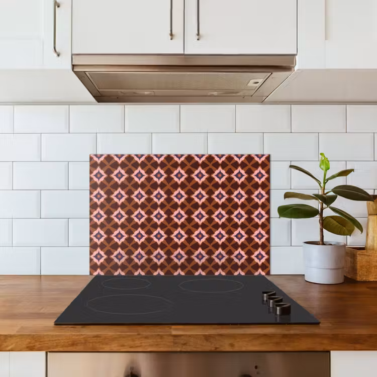 Spatscherm keuken - Geometrisch - Sierlijk - Bruin — 6