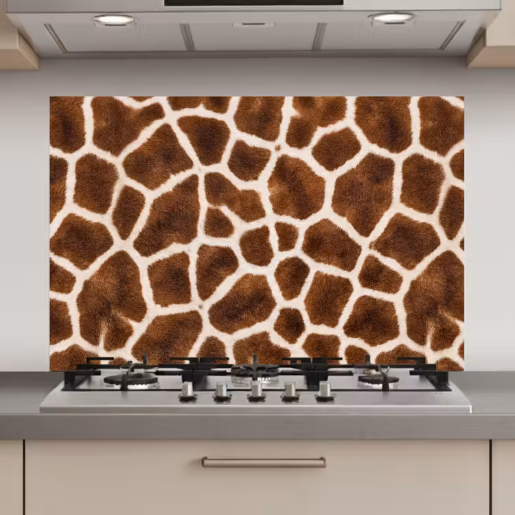 Spatscherm keuken - Giraf - Vacht - Klassiek - Bruin — 1