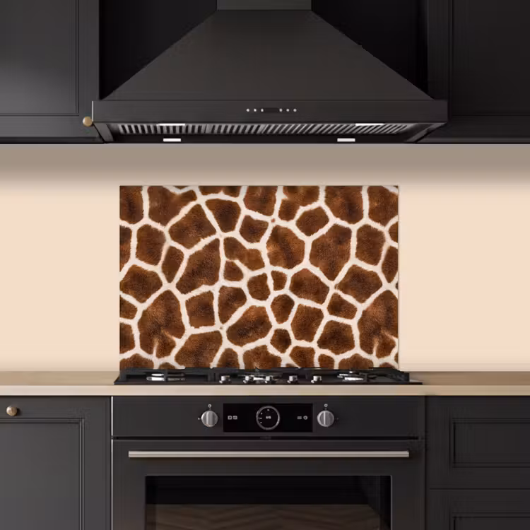 Spatscherm keuken - Giraf - Vacht - Klassiek - Bruin — 2
