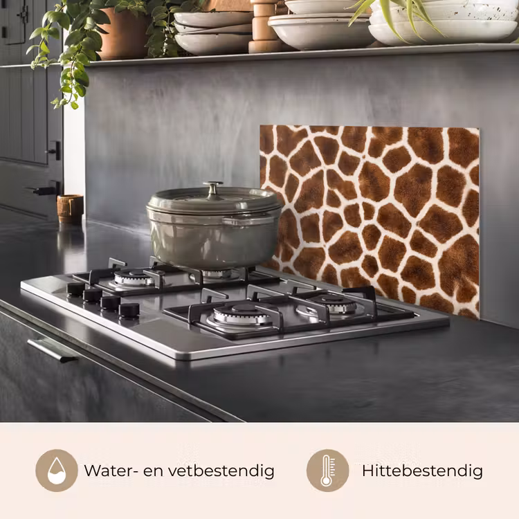 Spatscherm keuken - Giraf - Vacht - Klassiek - Bruin — 7