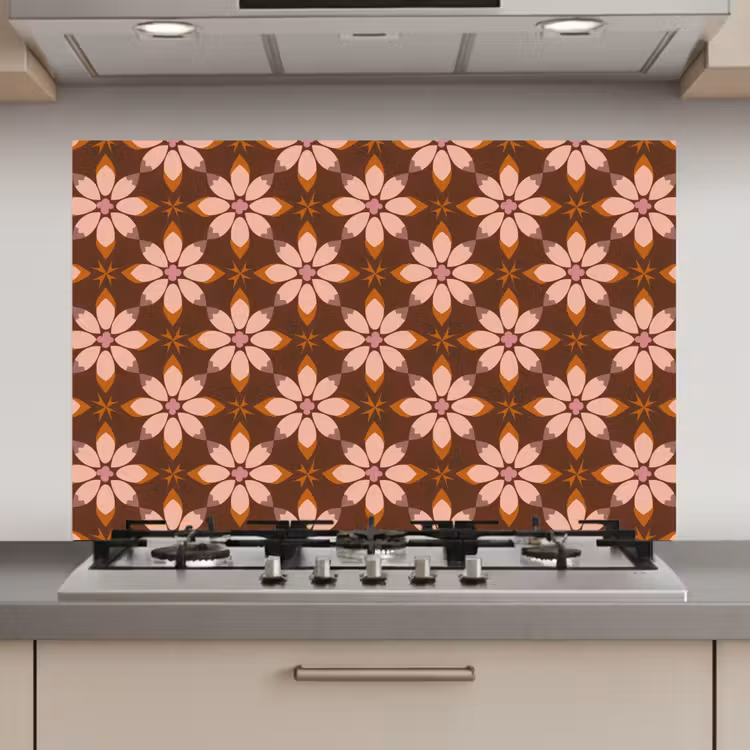 Spatscherm keuken - Klassiek - Retro - Bruin — 1