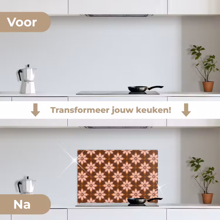 Spatscherm keuken - Klassiek - Retro - Bruin — 3