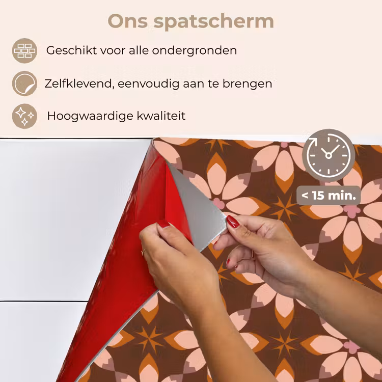 Spatscherm keuken - Klassiek - Retro - Bruin — 4