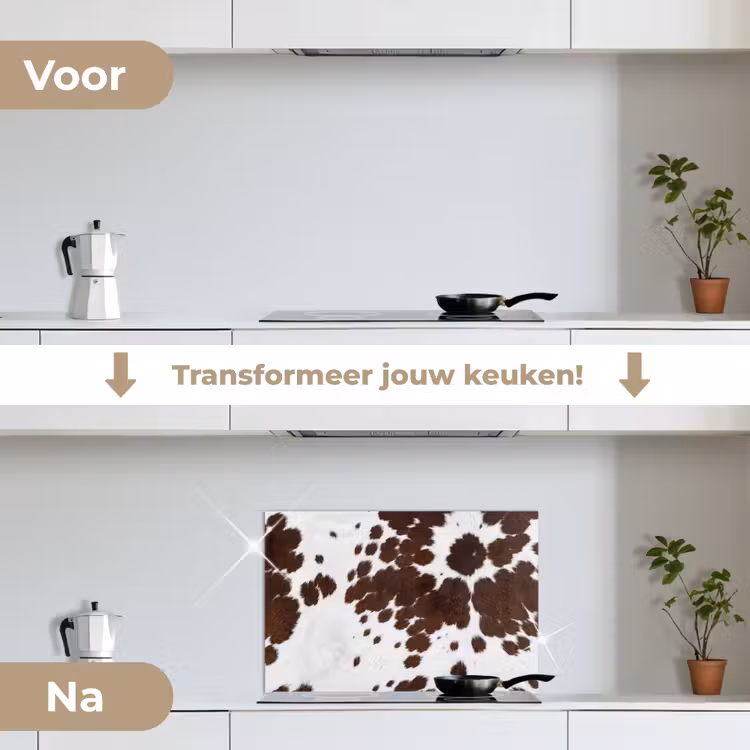 Spatscherm keuken - Koeienhuid - Klassiek - Bruin — 3