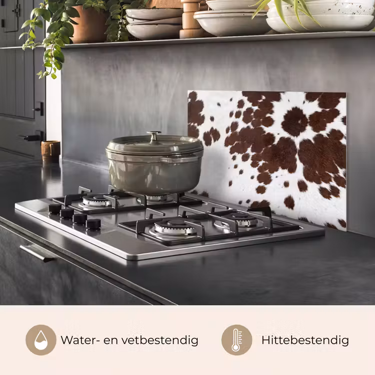Spatscherm keuken - Koeienhuid - Klassiek - Bruin — 7