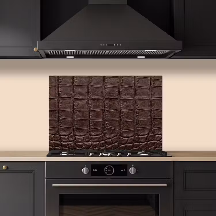 Spatscherm keuken - Krokodil - Leer - Bruin — 2