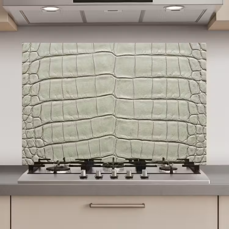 Spatscherm keuken - Krokodillenleer - Schubben - Groen — 1