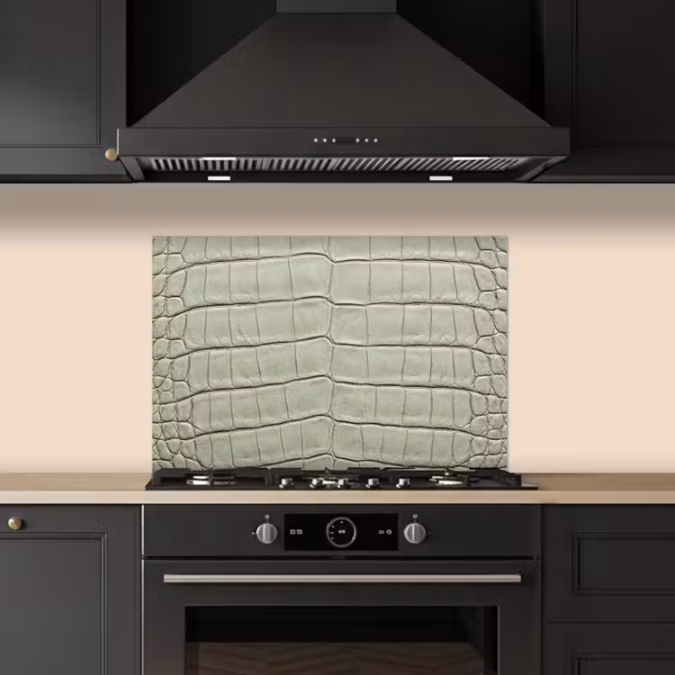 Spatscherm keuken - Krokodillenleer - Schubben - Groen — 2