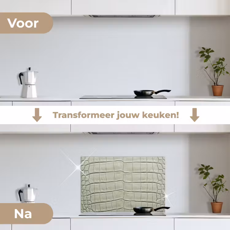 Spatscherm keuken - Krokodillenleer - Schubben - Groen — 3