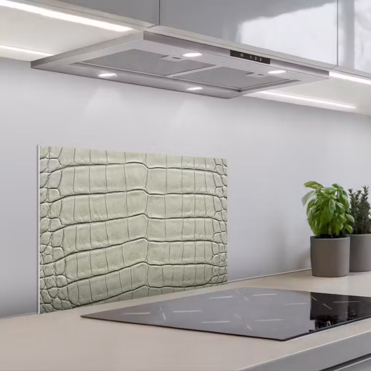 Spatscherm keuken - Krokodillenleer - Schubben - Groen — 5