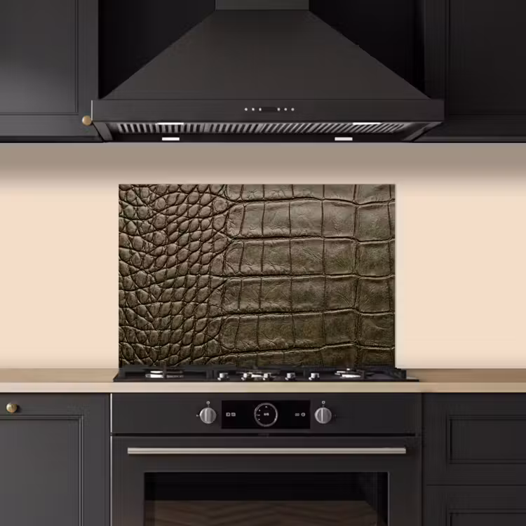 Spatscherm keuken - Krokodillenleer - Structuur - Groen — 2