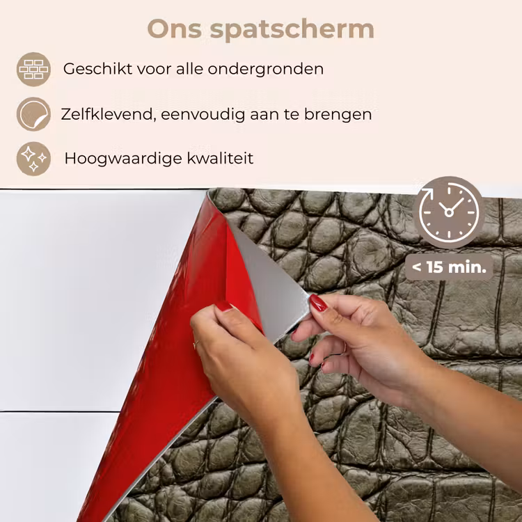 Spatscherm keuken - Krokodillenleer - Structuur - Groen — 4