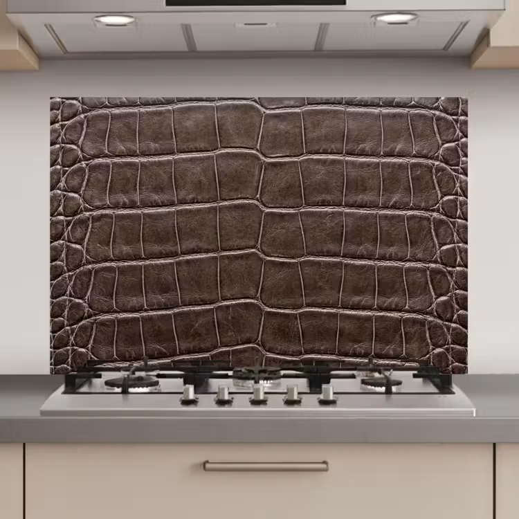 Spatscherm keuken - Leer - Krokodil - Mat — 1