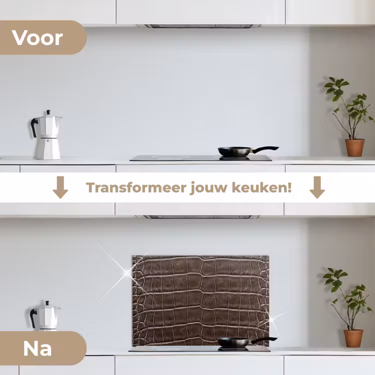 Spatscherm keuken - Leer - Krokodil - Mat — 3