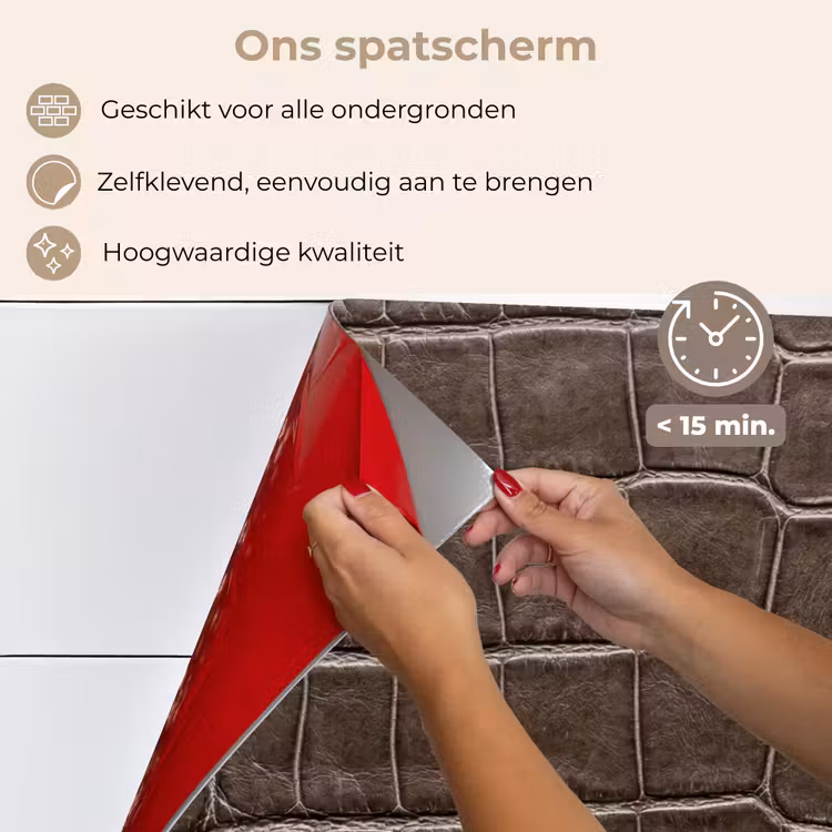 Spatscherm keuken - Leer - Krokodil - Mat — 4