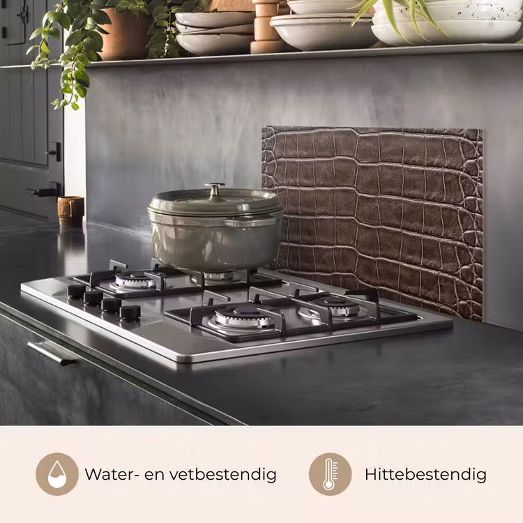 Spatscherm keuken - Leer - Krokodil - Mat — 7