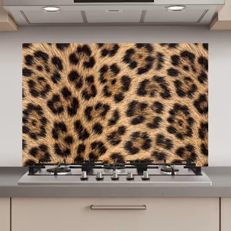 Spatscherm keuken - Luipaard - Vacht - Klassiek - Bruin — 1
