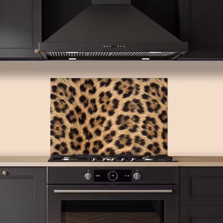 Spatscherm keuken - Luipaard - Vacht - Klassiek - Bruin — 2