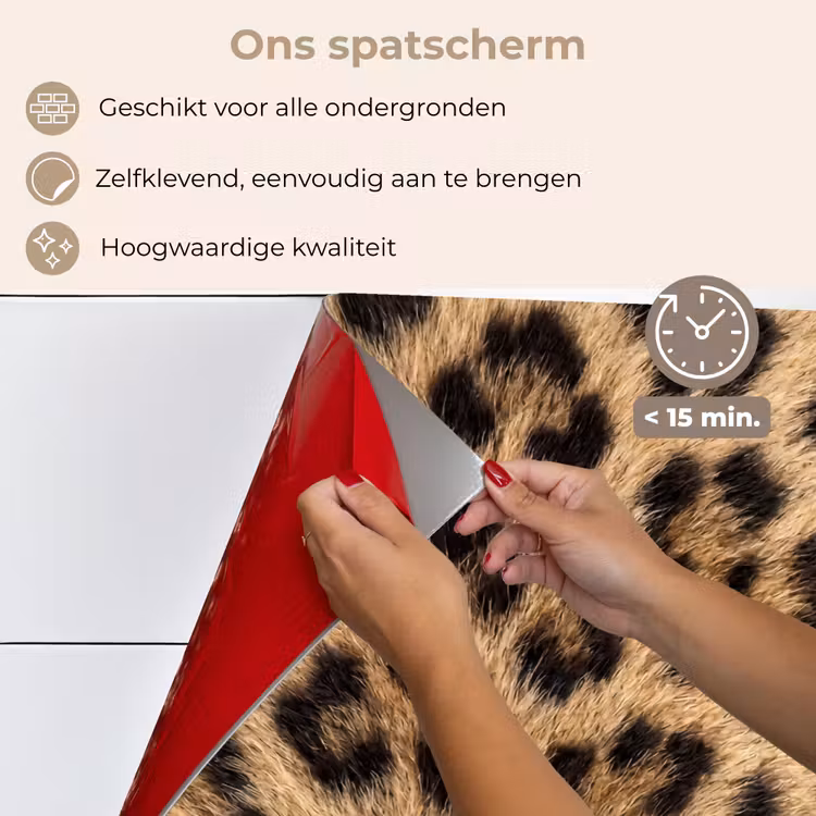 Spatscherm keuken - Luipaard - Vacht - Klassiek - Bruin — 4