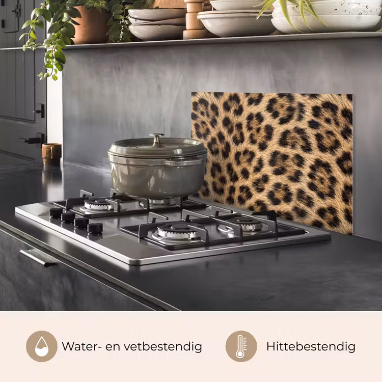 Spatscherm keuken - Luipaard - Vacht - Klassiek - Bruin — 7