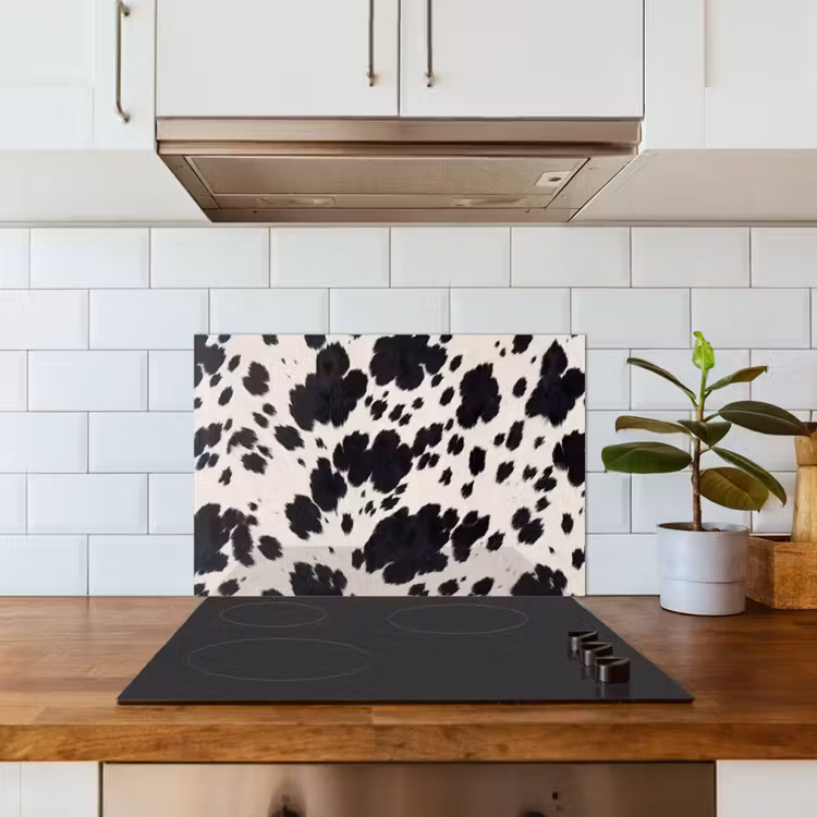 Spatscherm keuken - Patroon - Vacht - Zwart - Wit — 6