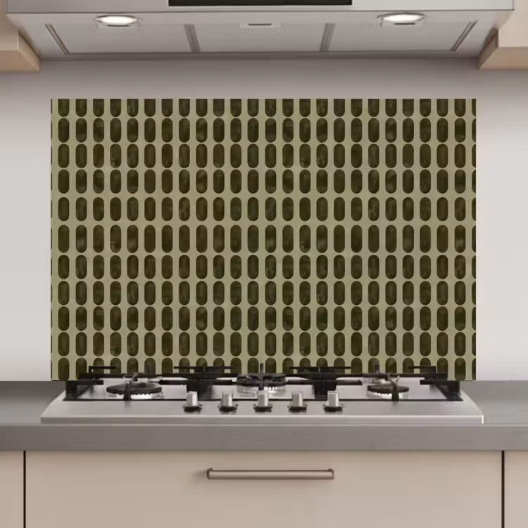 Spatscherm keuken - Ritmisch - Effect - Groen — 1