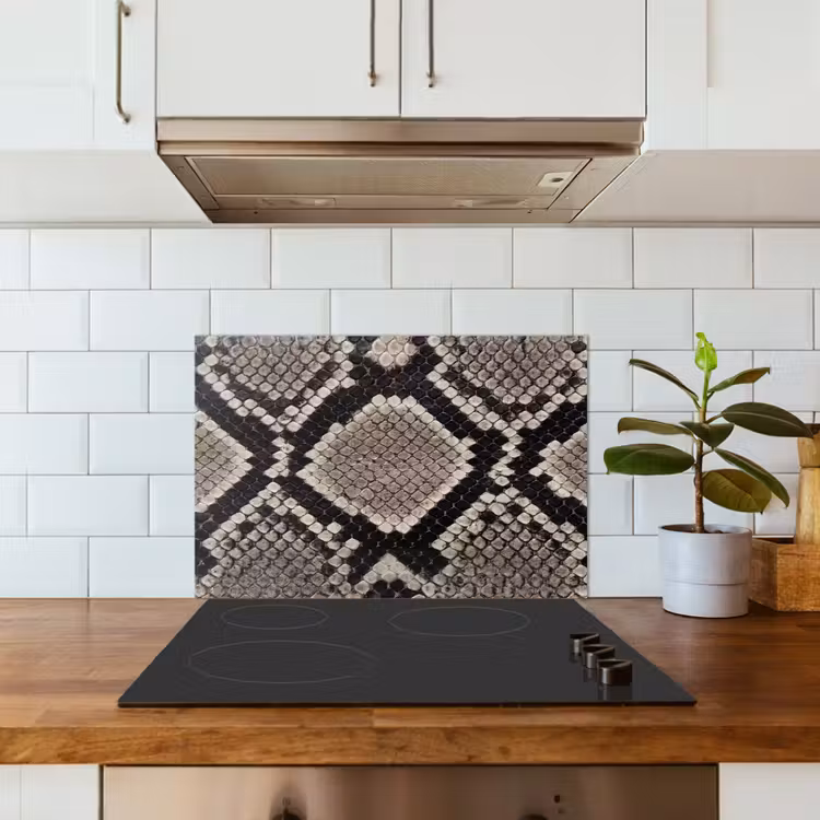 Spatscherm keuken - Slangenleer - Patroon - Beige — 6