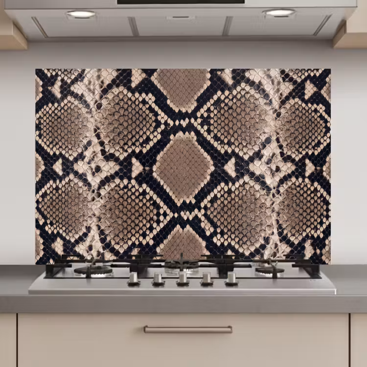Spatscherm keuken - Slangenprint - Python - Bruin — 1