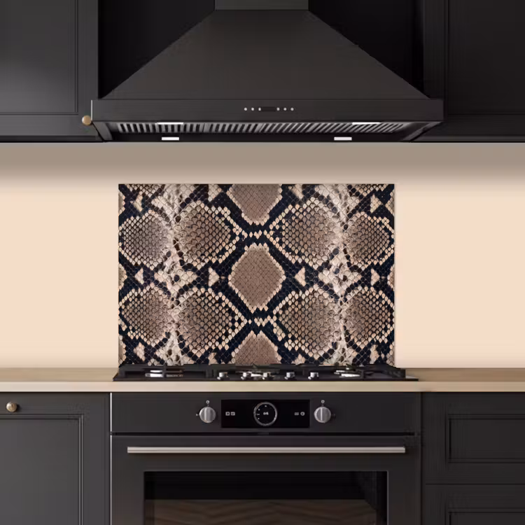 Spatscherm keuken - Slangenprint - Python - Bruin — 2