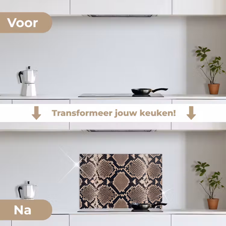 Spatscherm keuken - Slangenprint - Python - Bruin — 3