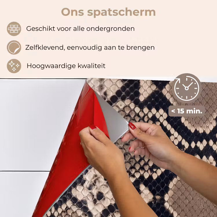 Spatscherm keuken - Slangenprint - Python - Bruin — 4