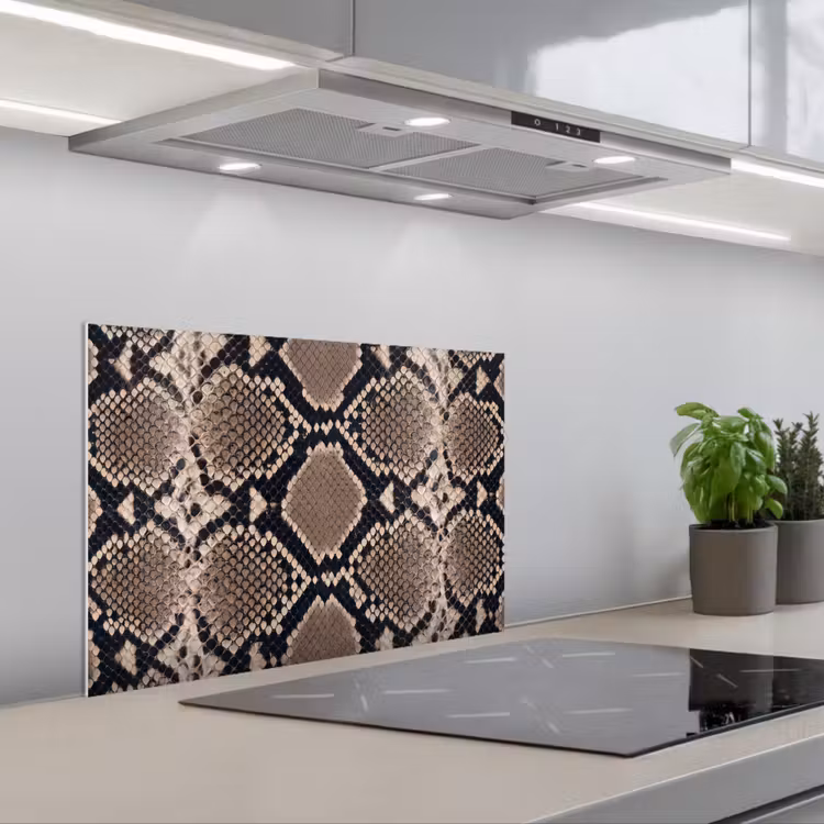 Spatscherm keuken - Slangenprint - Python - Bruin — 5