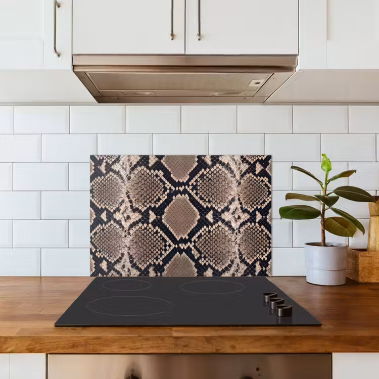 Spatscherm keuken - Slangenprint - Python - Bruin — 6
