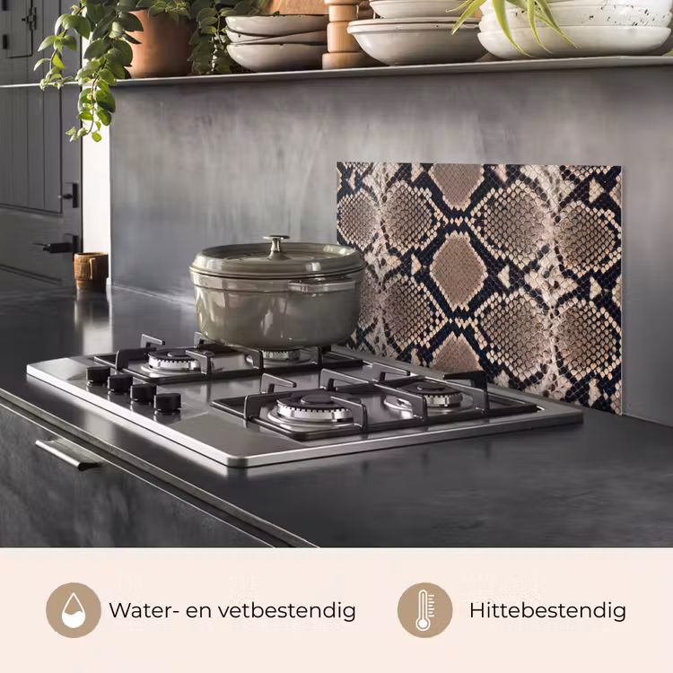 Spatscherm keuken - Slangenprint - Python - Bruin — 7