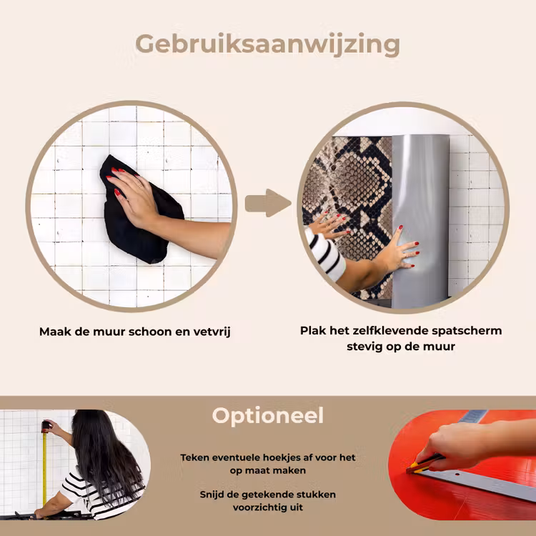 Spatscherm keuken - Slangenprint - Python - Bruin — 8