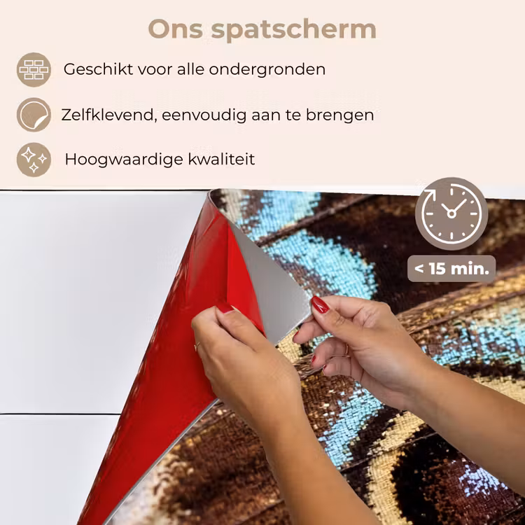 Spatscherm keuken - Vleugels - Vlinder - Blauw — 4