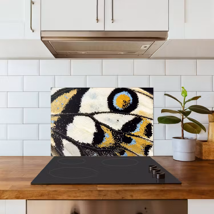 Spatscherm keuken - Vlinder - Vleugel - Geel — 6