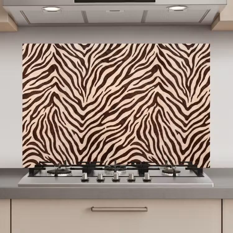 Spatscherm keuken - Zebra - Strepen - Bruin — 1