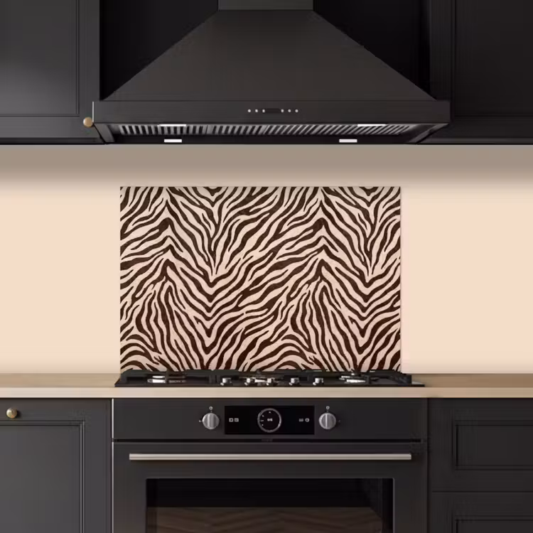 Spatscherm keuken - Zebra - Strepen - Bruin — 2