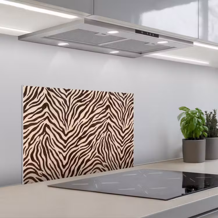 Spatscherm keuken - Zebra - Strepen - Bruin — 5