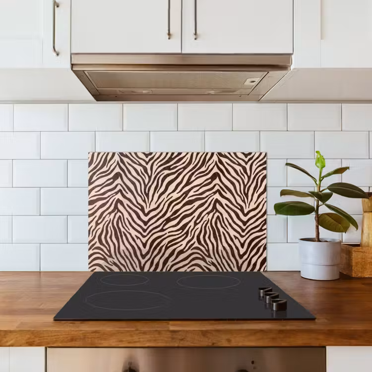 Spatscherm keuken - Zebra - Strepen - Bruin — 6