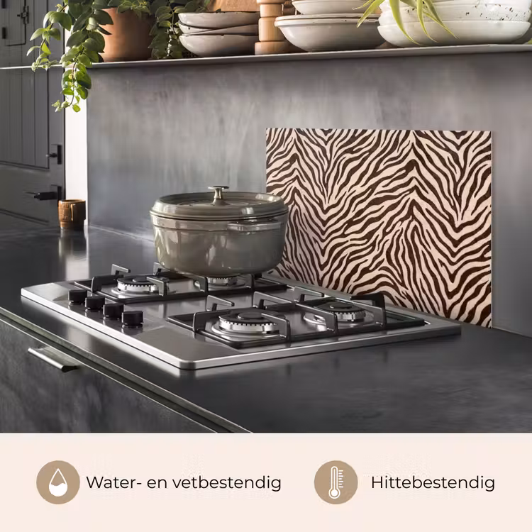 Spatscherm keuken - Zebra - Strepen - Bruin — 7